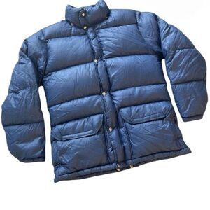 Vintage The North Face brown label down fill blue puffer jacket RARE SIZE XXS
